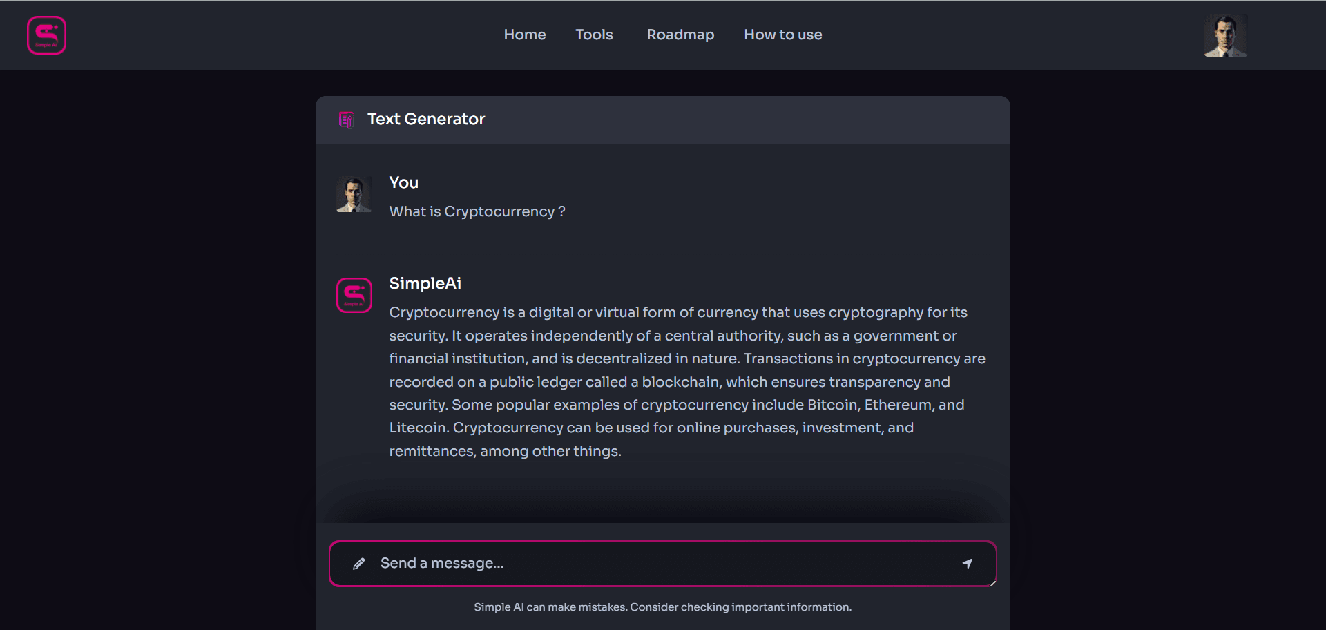 Chat example Image